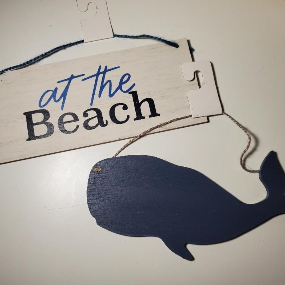 Cute 2 Pc Nautical At the Beach Sign Mini Plaques Decor